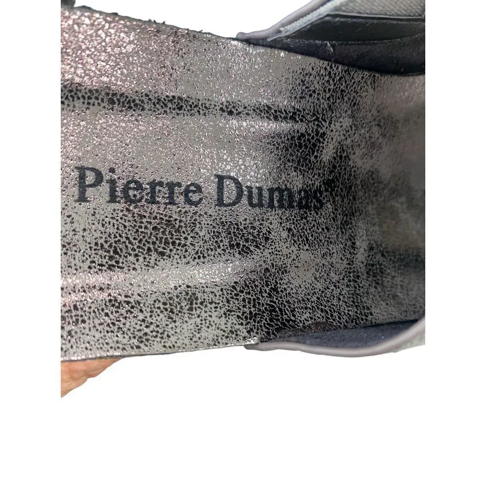 Pierre Dumas Platform Slide‎ Sandal Metallic Silver Size 7.5 Womens